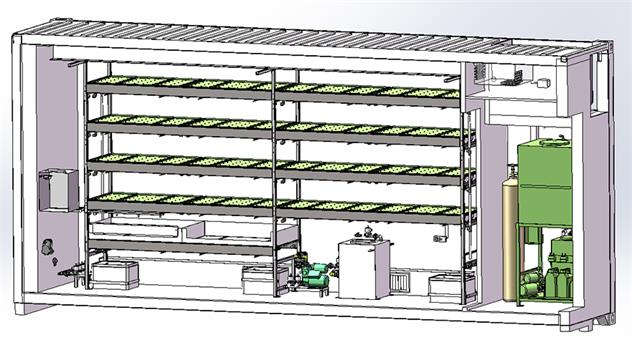 Land container vegetable factory